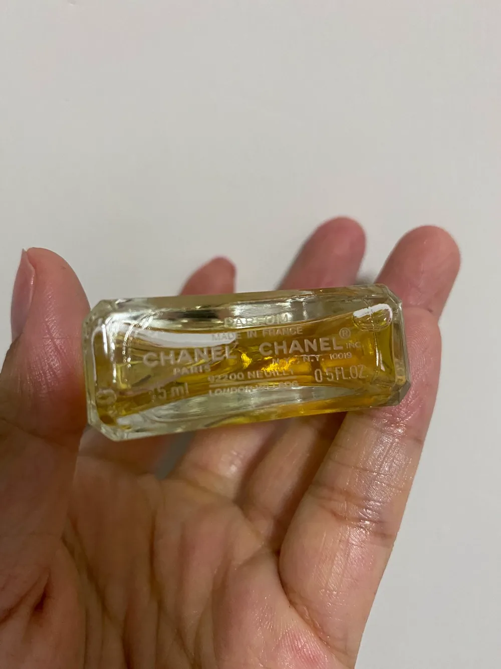 Chanel Sycomore Parfum bottle photographed from our own stock, batch code -0 5FLOZ